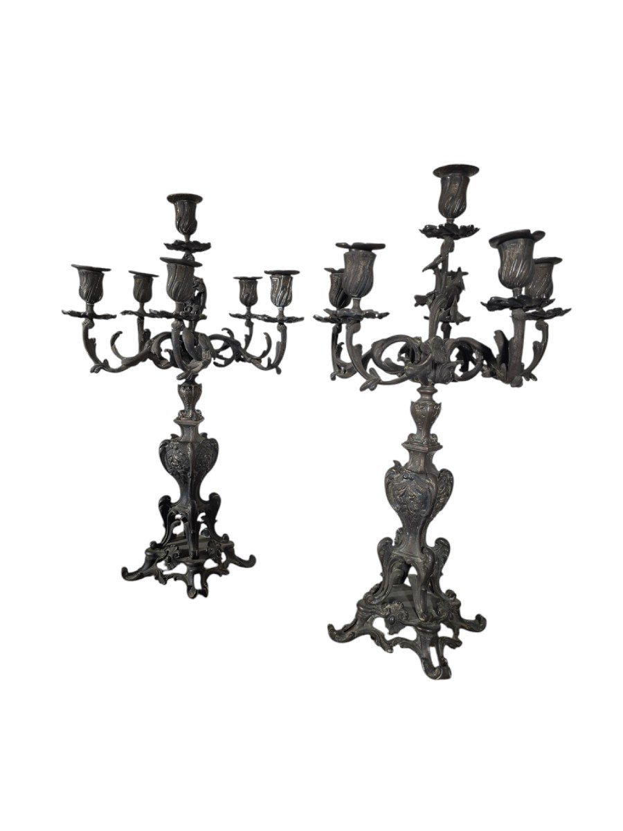 Pair Of 19th Century French Candelabra-photo-2