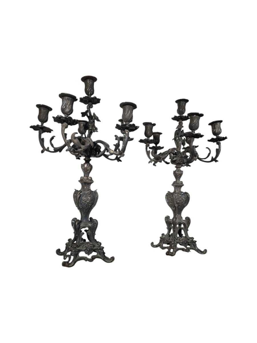 Pair Of 19th Century French Candelabra-photo-3