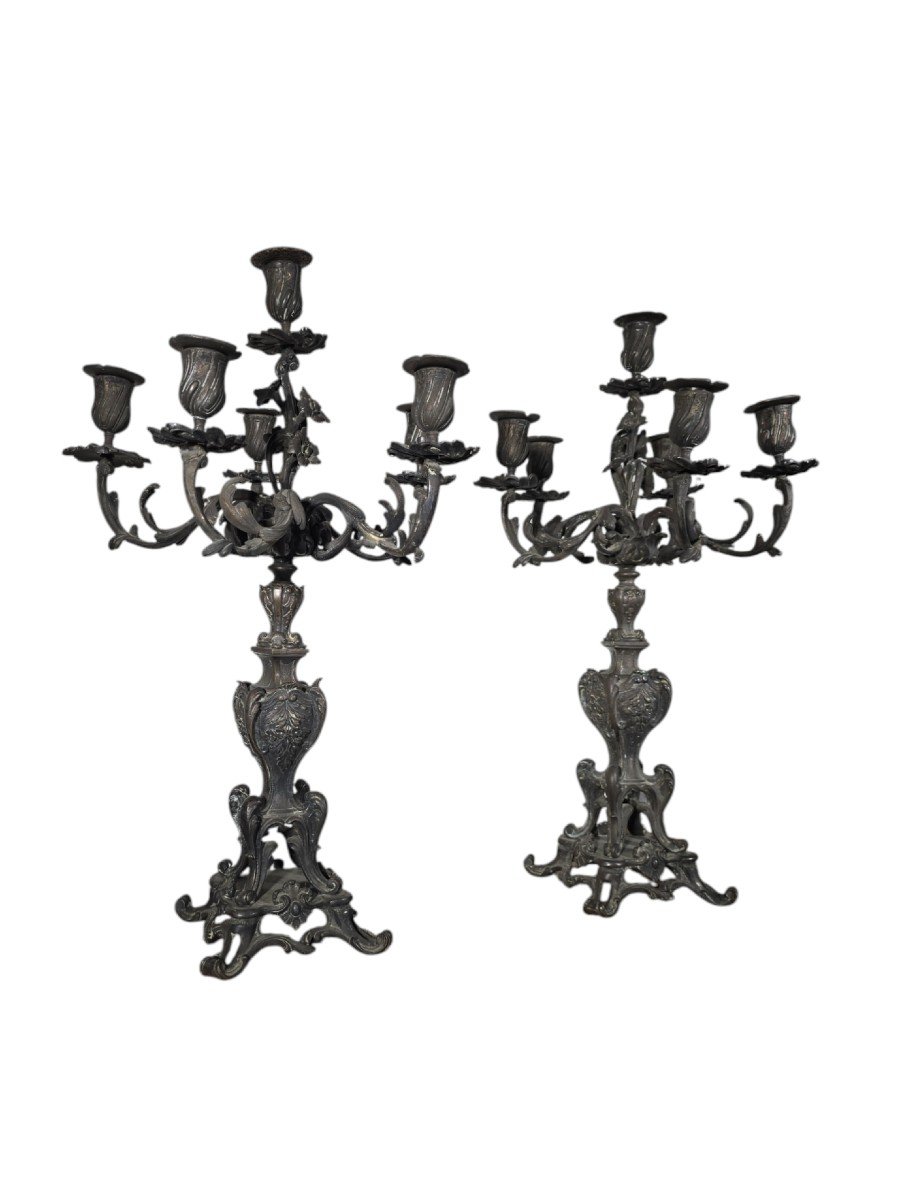 Pair Of 19th Century French Candelabra-photo-4