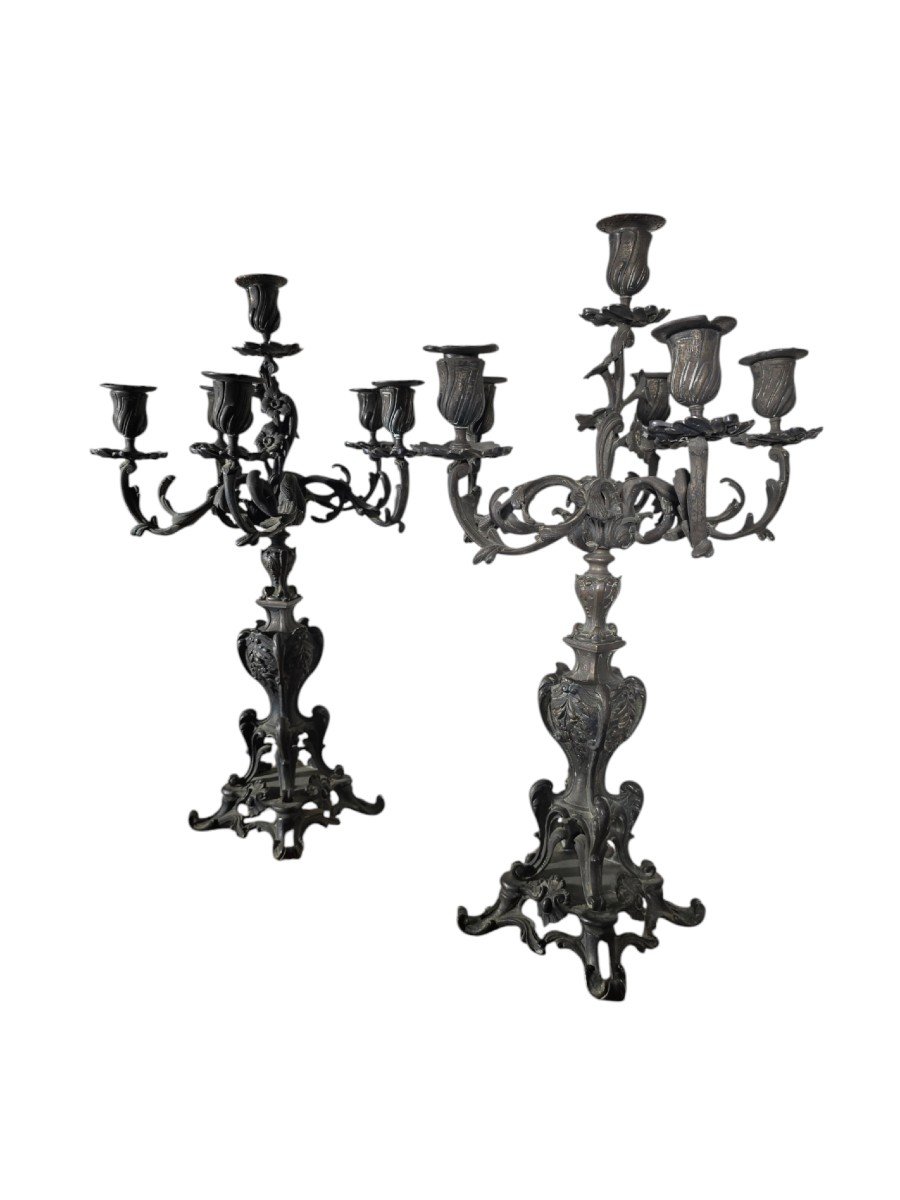 Pair Of 19th Century French Candelabra-photo-5