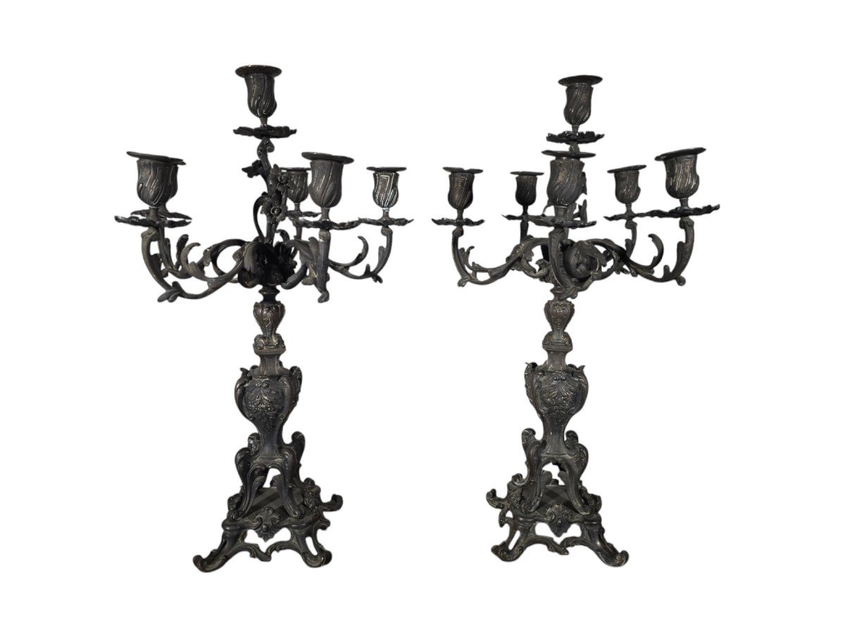 Pair Of 19th Century French Candelabra-photo-7