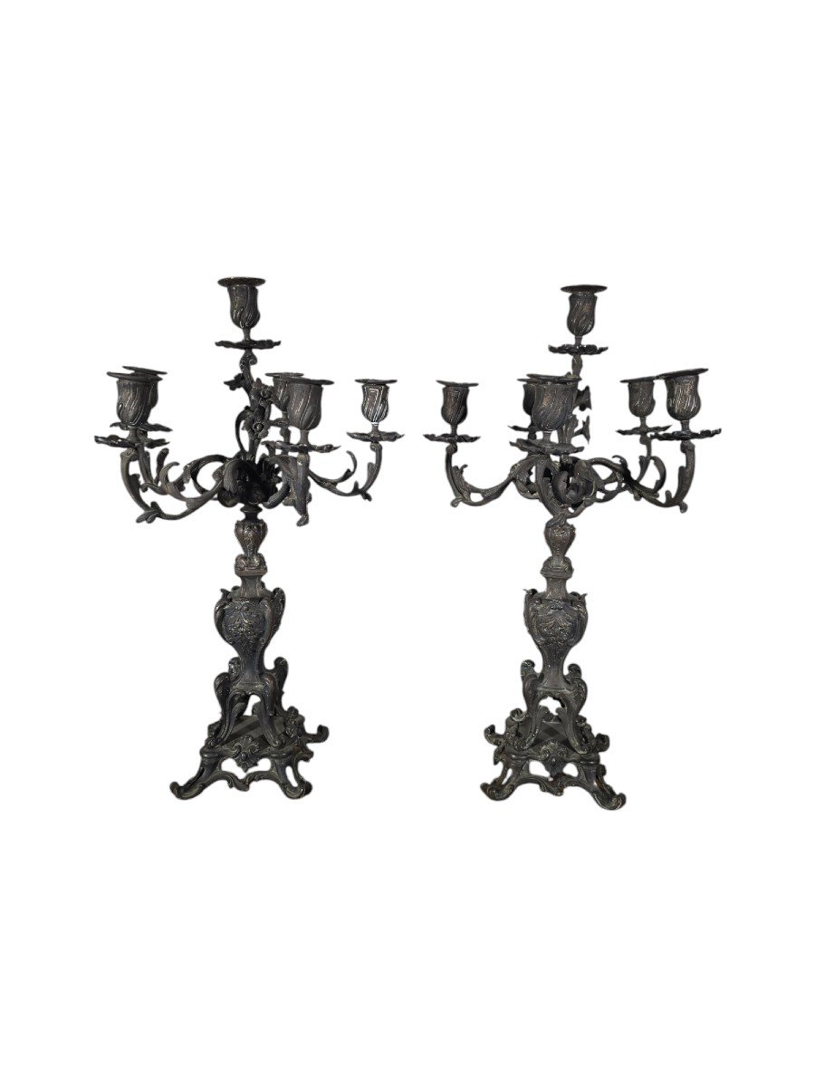 Pair Of 19th Century French Candelabra-photo-8