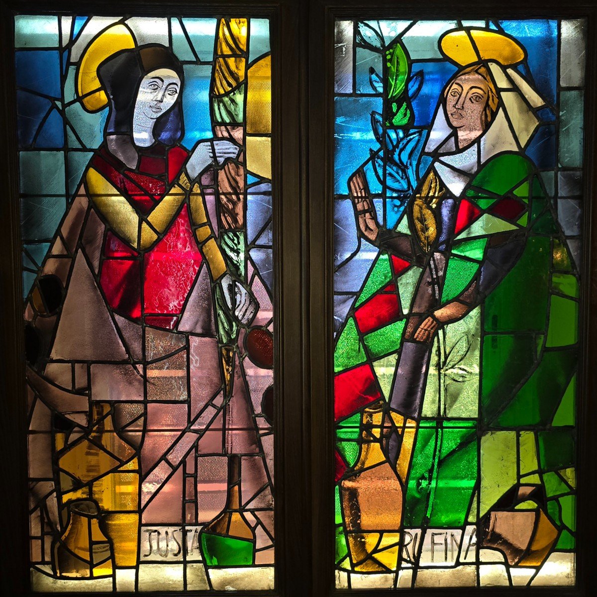 19th Century Stained Glass Windows Depicting Saint Justa And Saint Rufina-photo-2