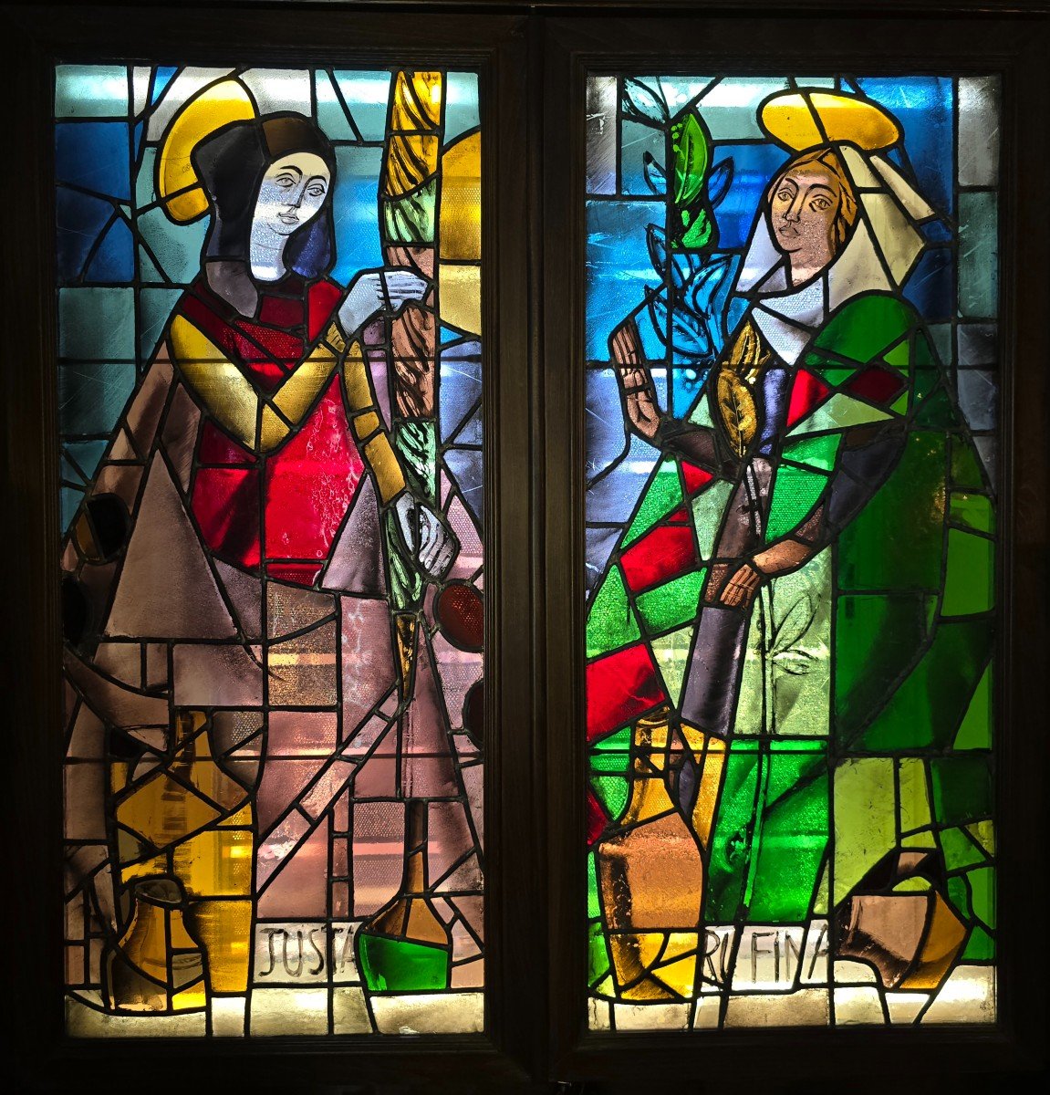 19th Century Stained Glass Windows Depicting Saint Justa And Saint Rufina-photo-3