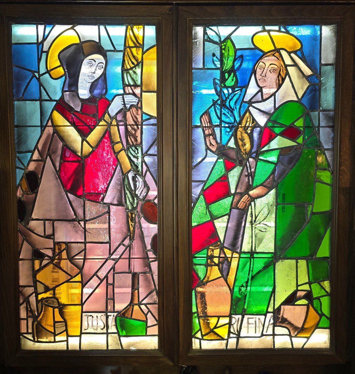 19th Century Stained Glass Windows Depicting Saint Justa And Saint Rufina