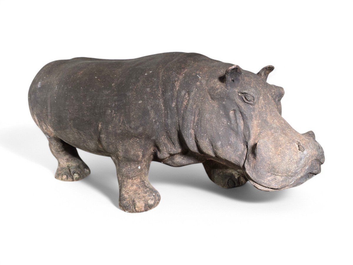 Mid-20th Century Terracotta Hippopotamus, Tuscany-photo-4