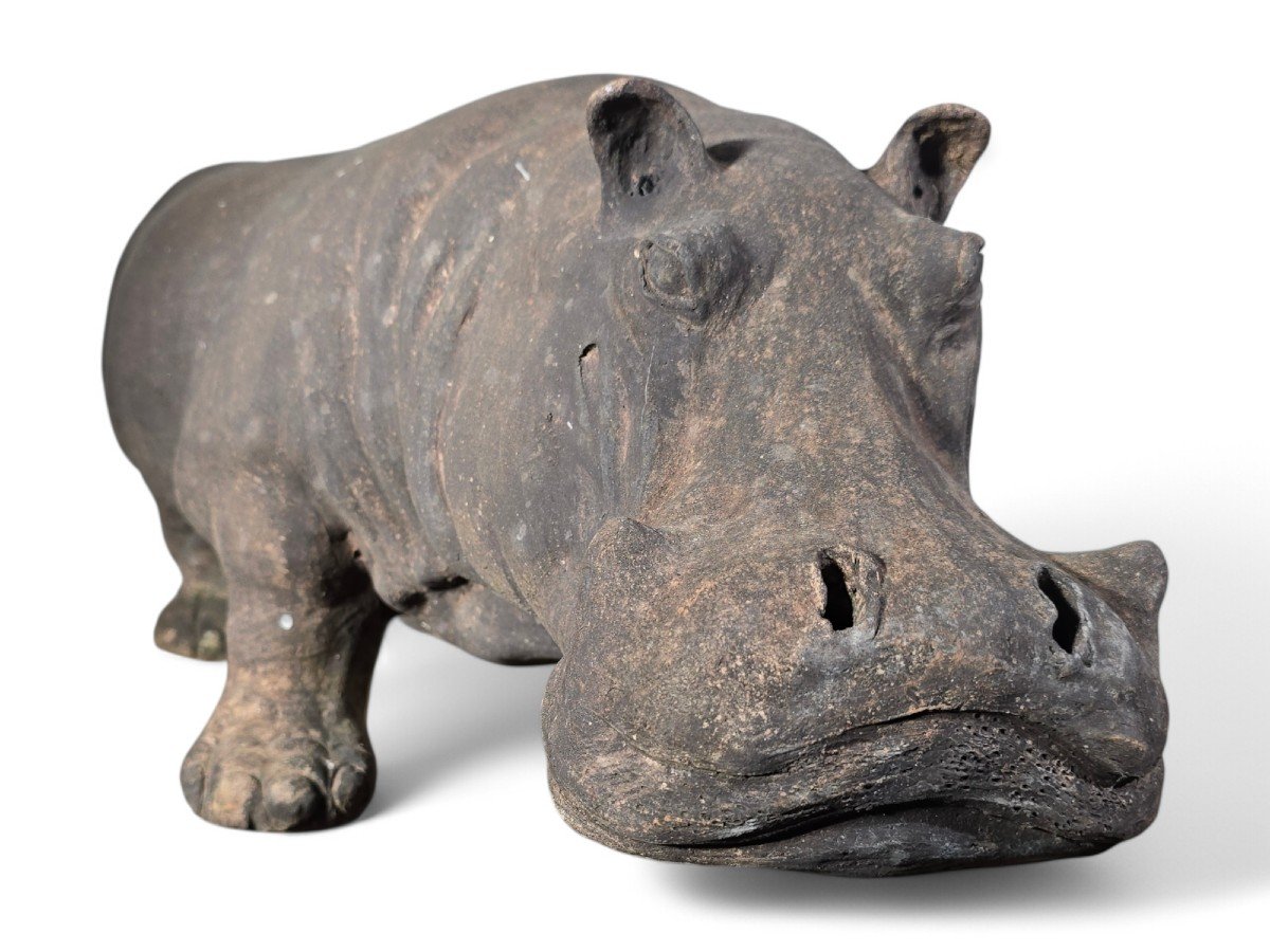 Mid-20th Century Terracotta Hippopotamus, Tuscany-photo-4