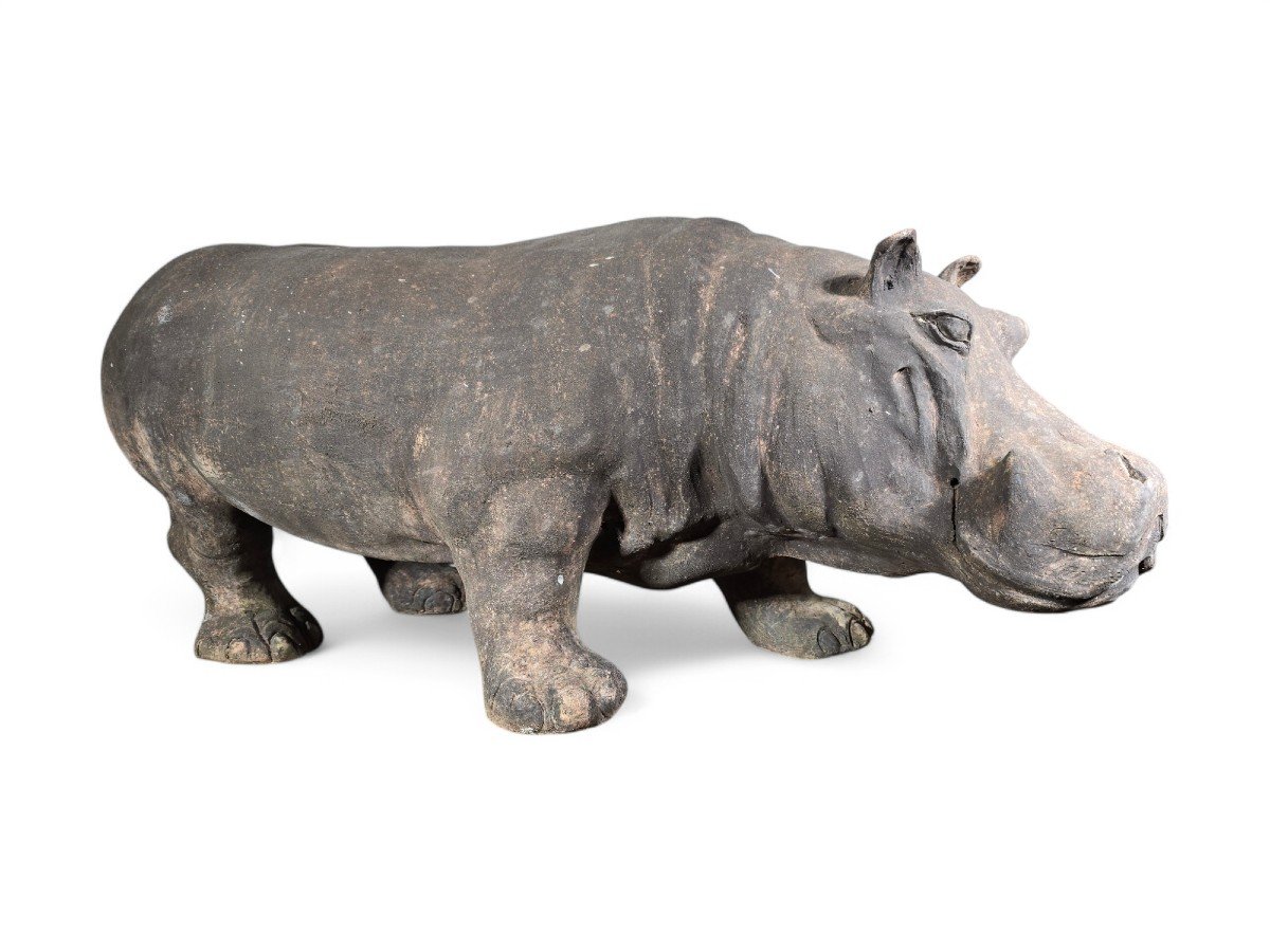 Mid-20th Century Terracotta Hippopotamus, Tuscany-photo-5