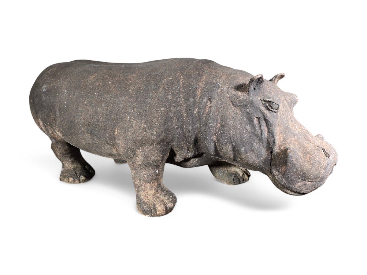 Mid-20th Century Terracotta Hippopotamus, Tuscany-photo-6