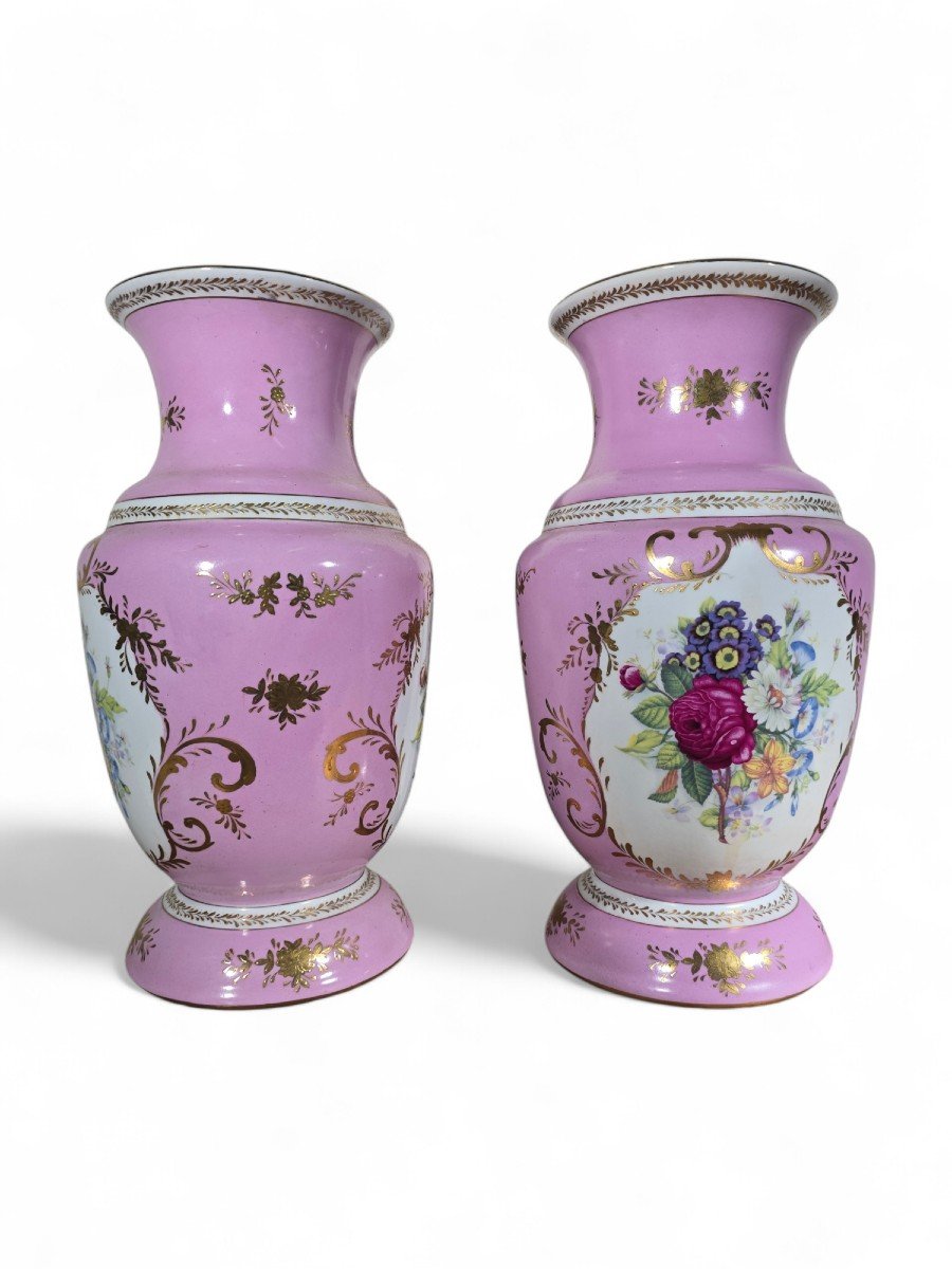 Pair Of Dresden Porcelain Vases-photo-2