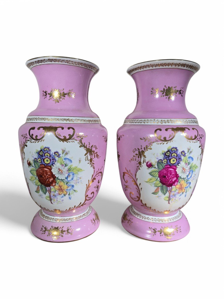 Pair Of Dresden Porcelain Vases-photo-1