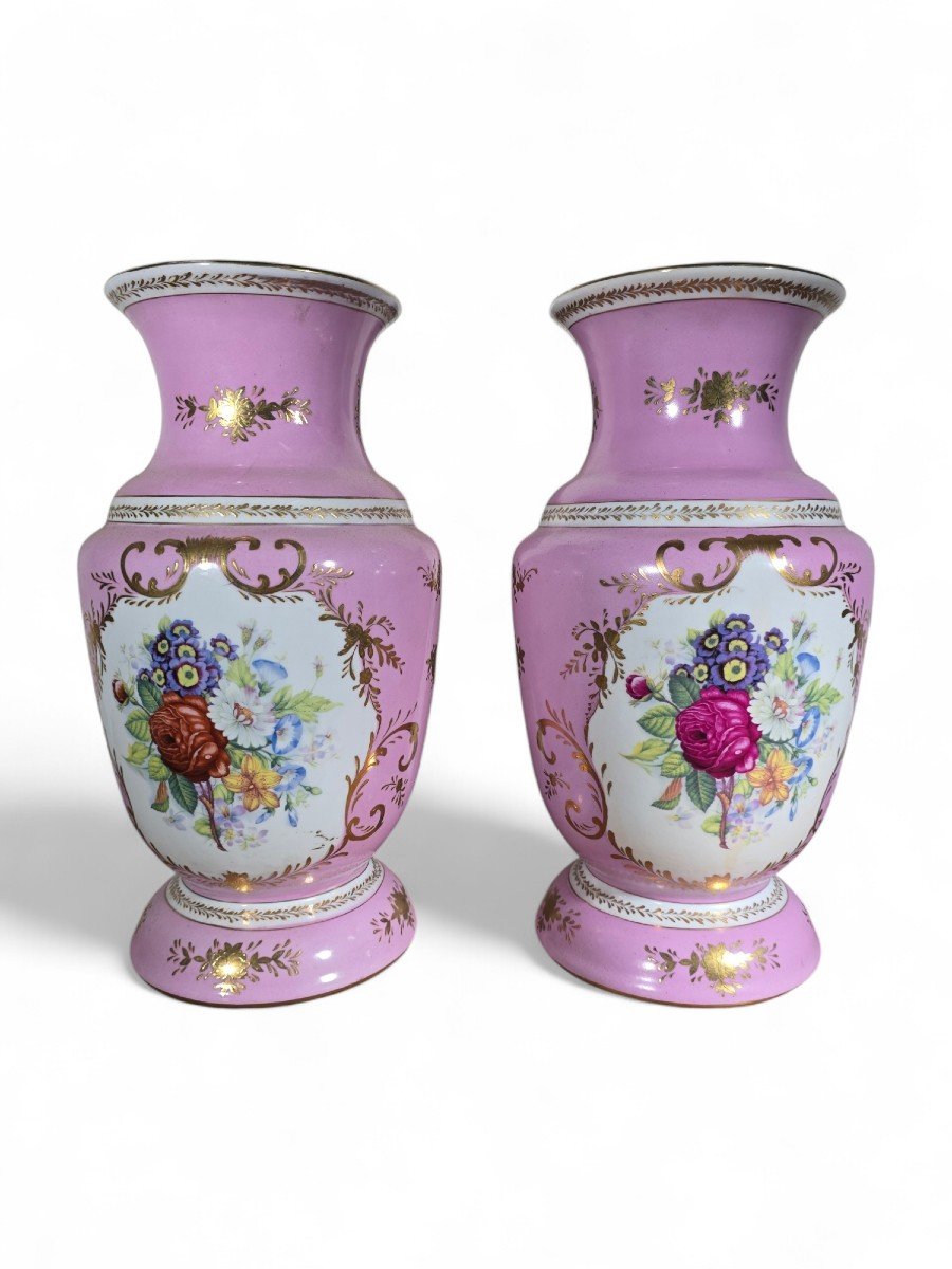 Pair Of Dresden Porcelain Vases-photo-2