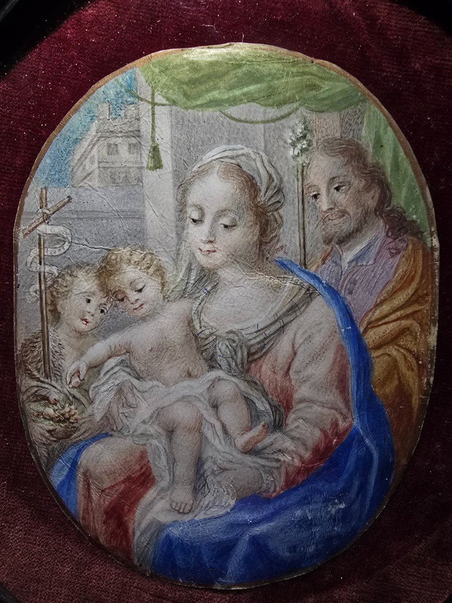 17th Century Italian Painting – The Holy Family-photo-4