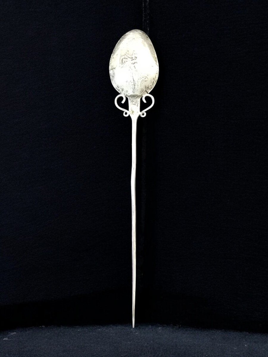 18th Century Colonial Silver Hairpin – Peru-photo-2