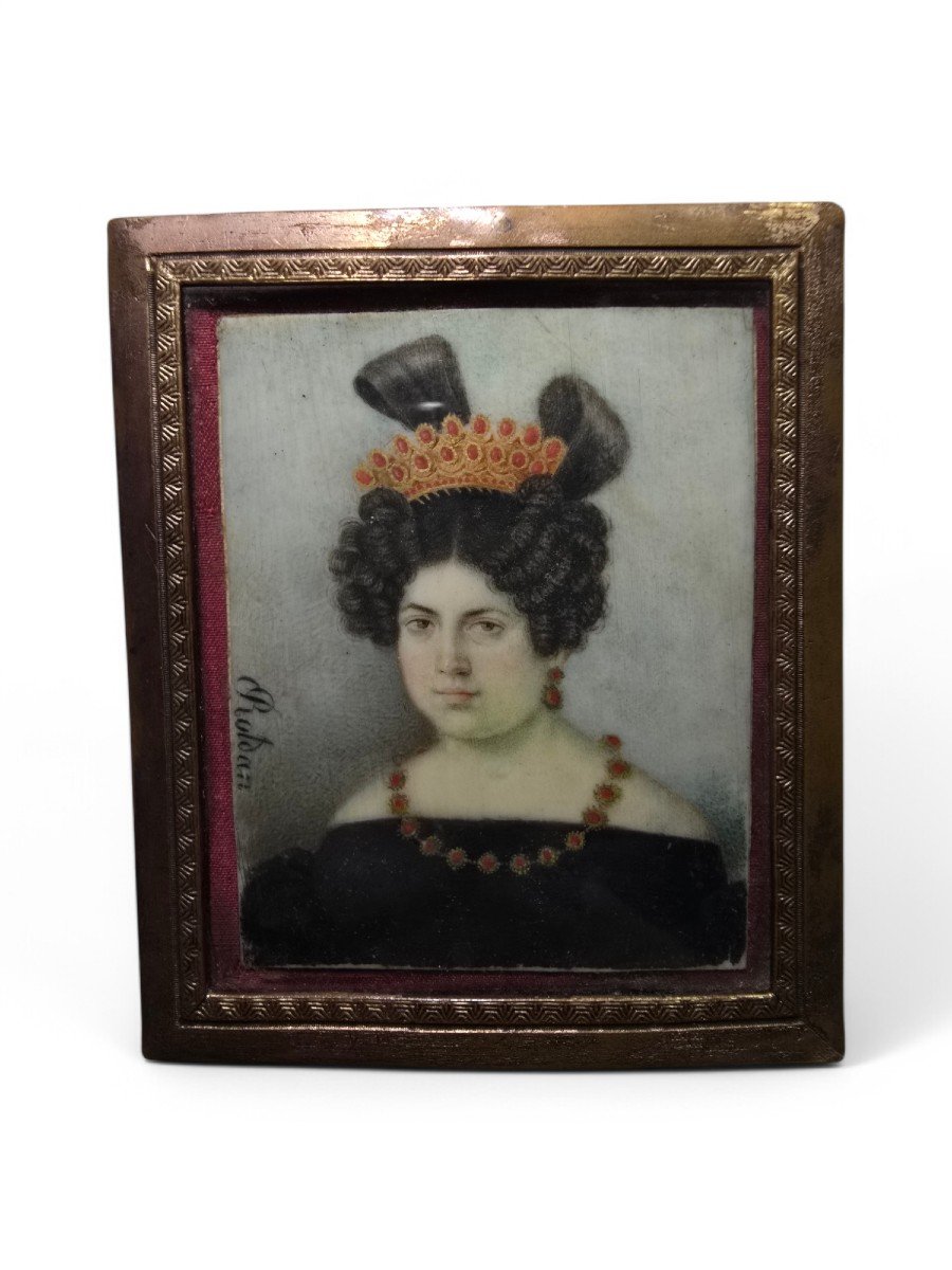 Miniature Portrait Of A 19th Century Spanish Aristocracy – Signed Roldán-photo-4