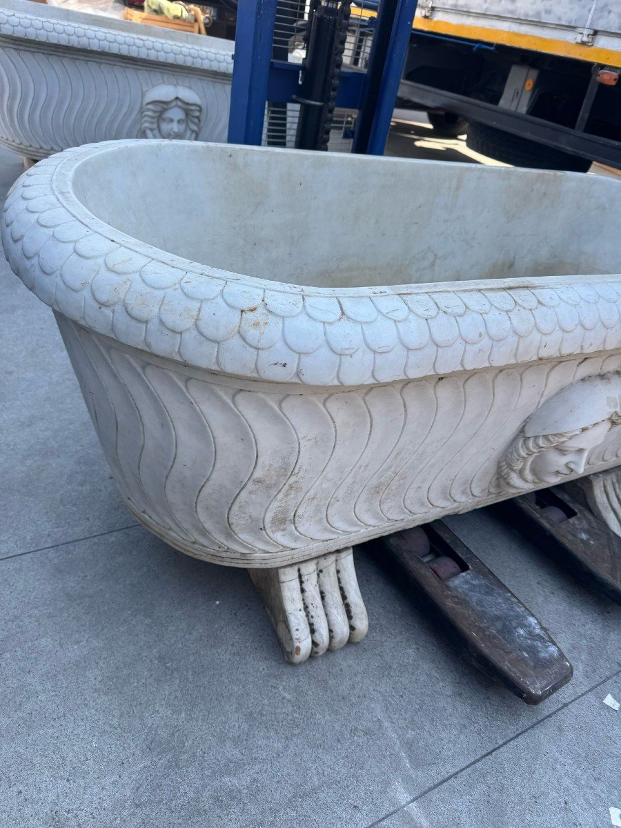 Pair Of Classic Italian Marble Bathtubs – 20th Century-photo-3