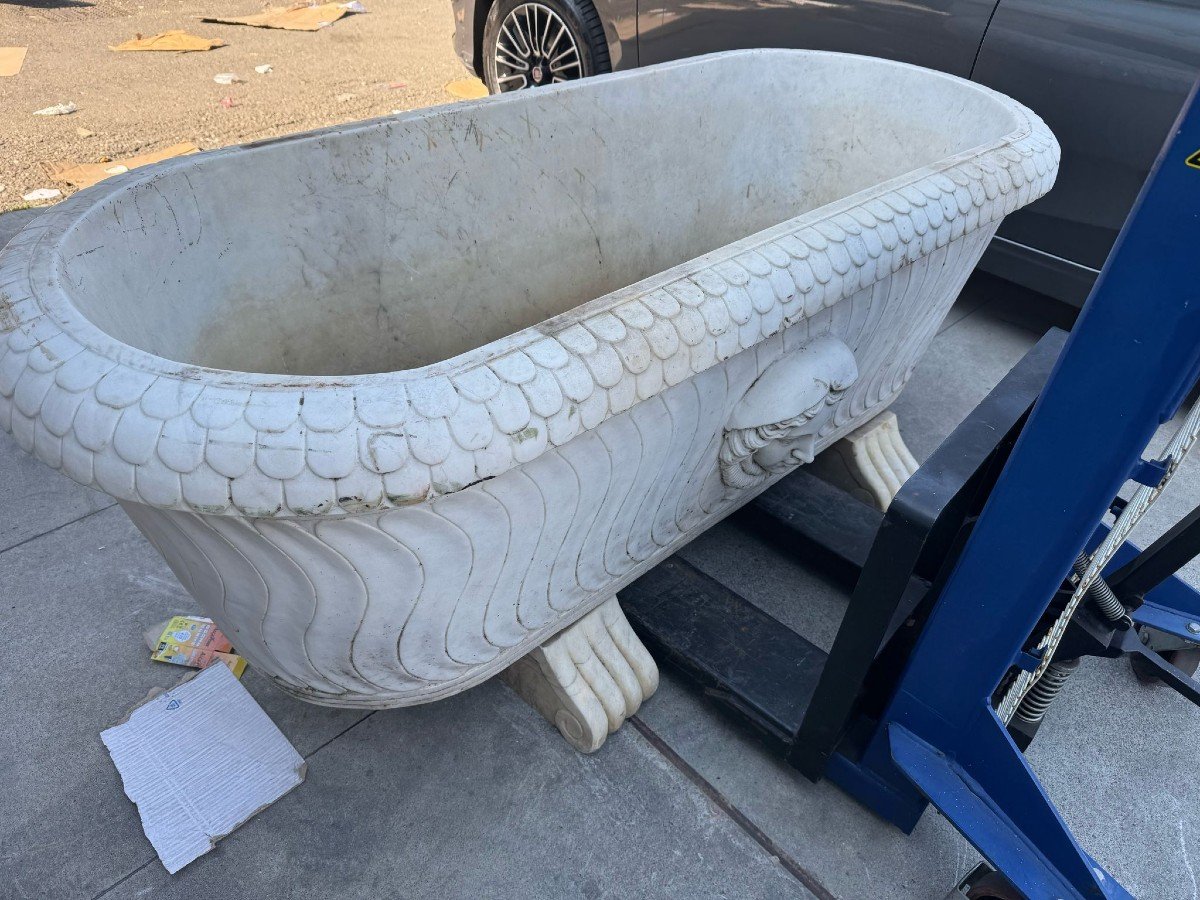 Pair Of Classic Italian Marble Bathtubs – 20th Century-photo-4