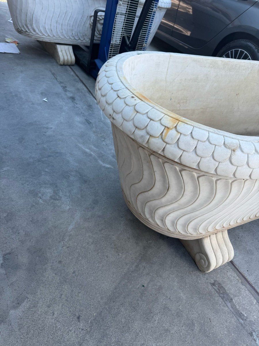 Pair Of Classic Italian Marble Bathtubs – 20th Century-photo-2