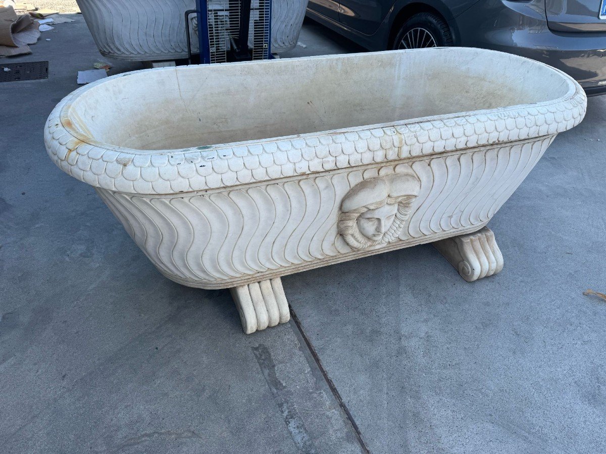 Pair Of Classic Italian Marble Bathtubs – 20th Century-photo-4