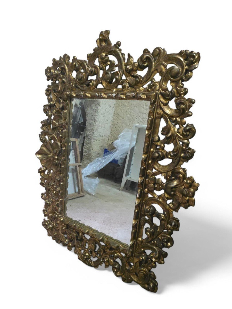  Miroir En Bois Doré – XVIIIe Siècle-photo-1