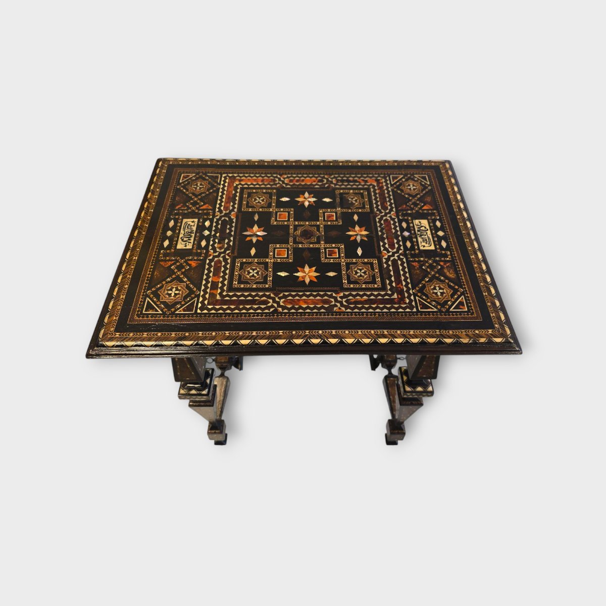 19th Century Tortoiseshell Side Table – Spanish Style With Arabic Influence-photo-3