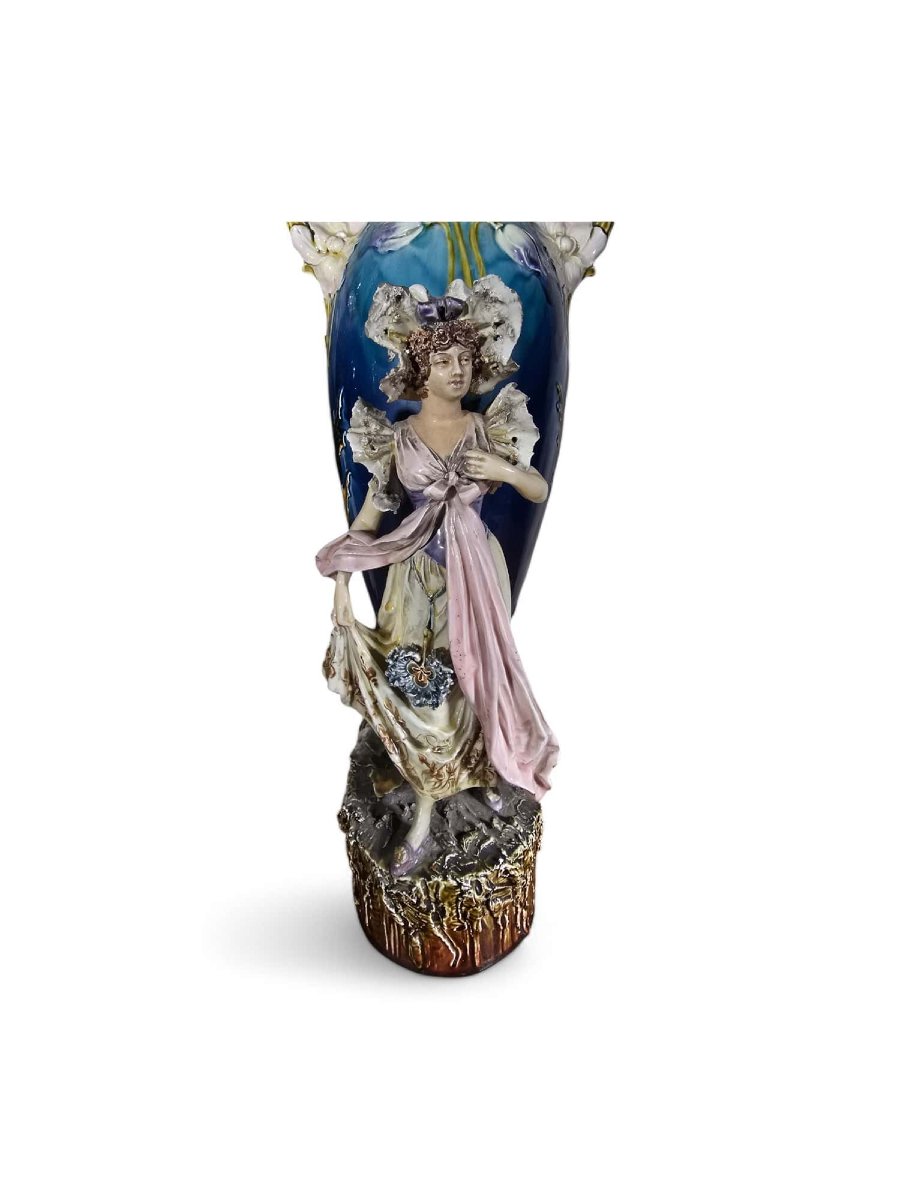 Paire De Vases En Céramique Art Nouveau – Vers 1900-photo-8