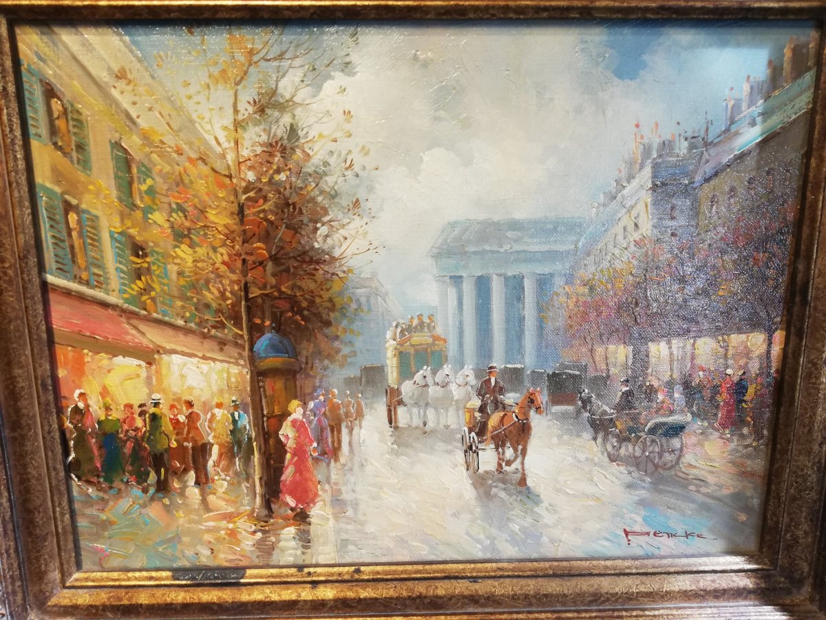 Huile Sur Toile Vue De Paris