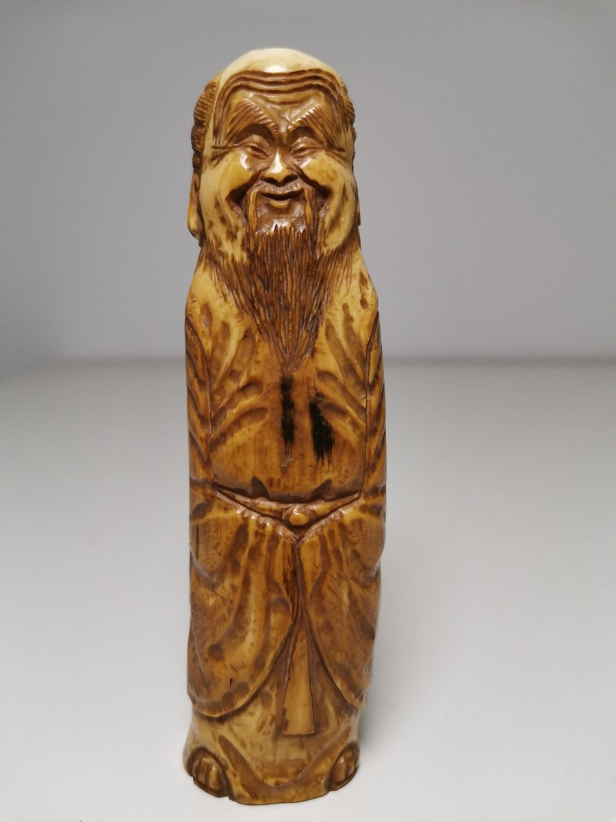 Chinese Monk In Ivory From XIX Eme-photo-2