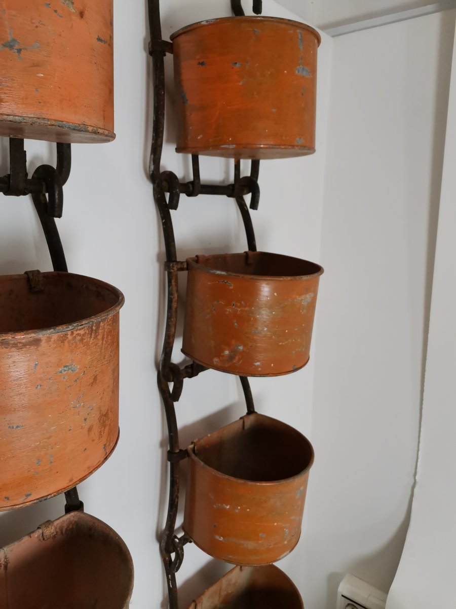 Pair Of 19th Century Wrought Iron Flower Pots-photo-2