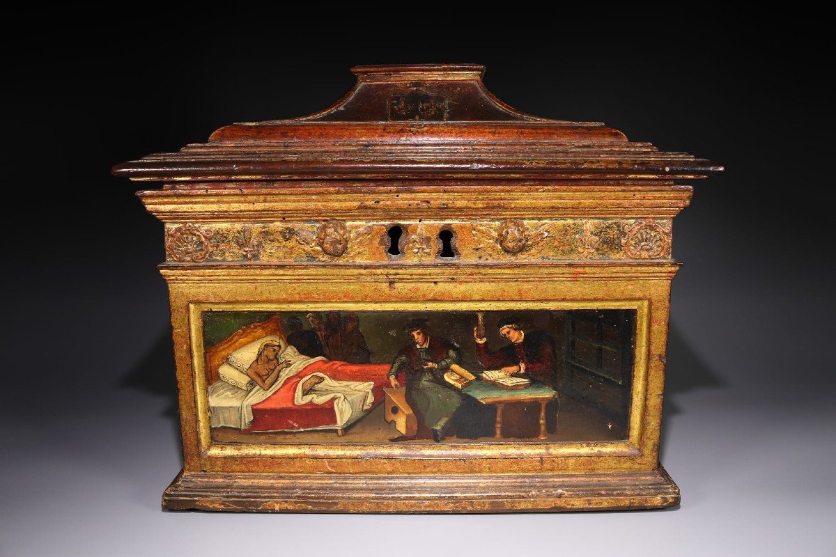 Important Renaissance Medical Box. Spanish Or Italian Workshop, Around 1550.-photo-3