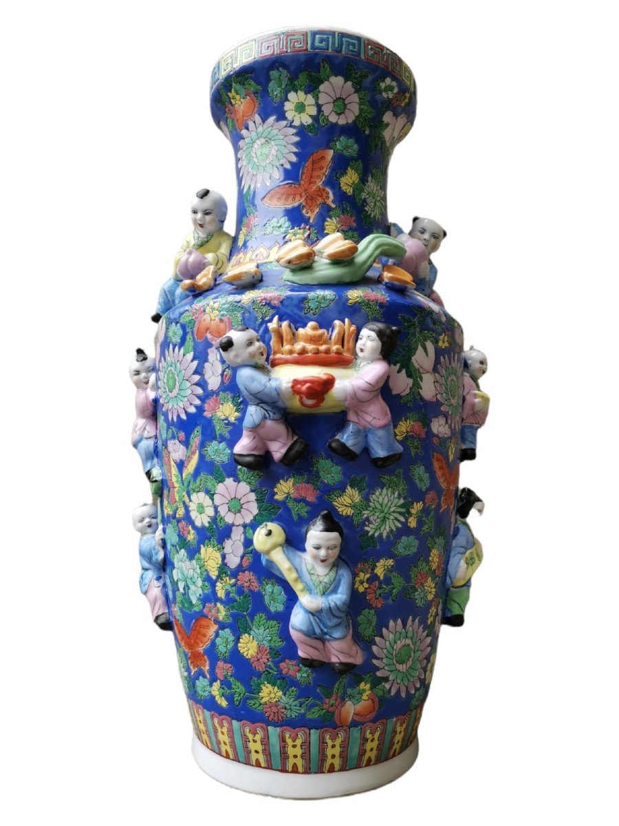 Grand Vase Chinois En Porcelaine-photo-3