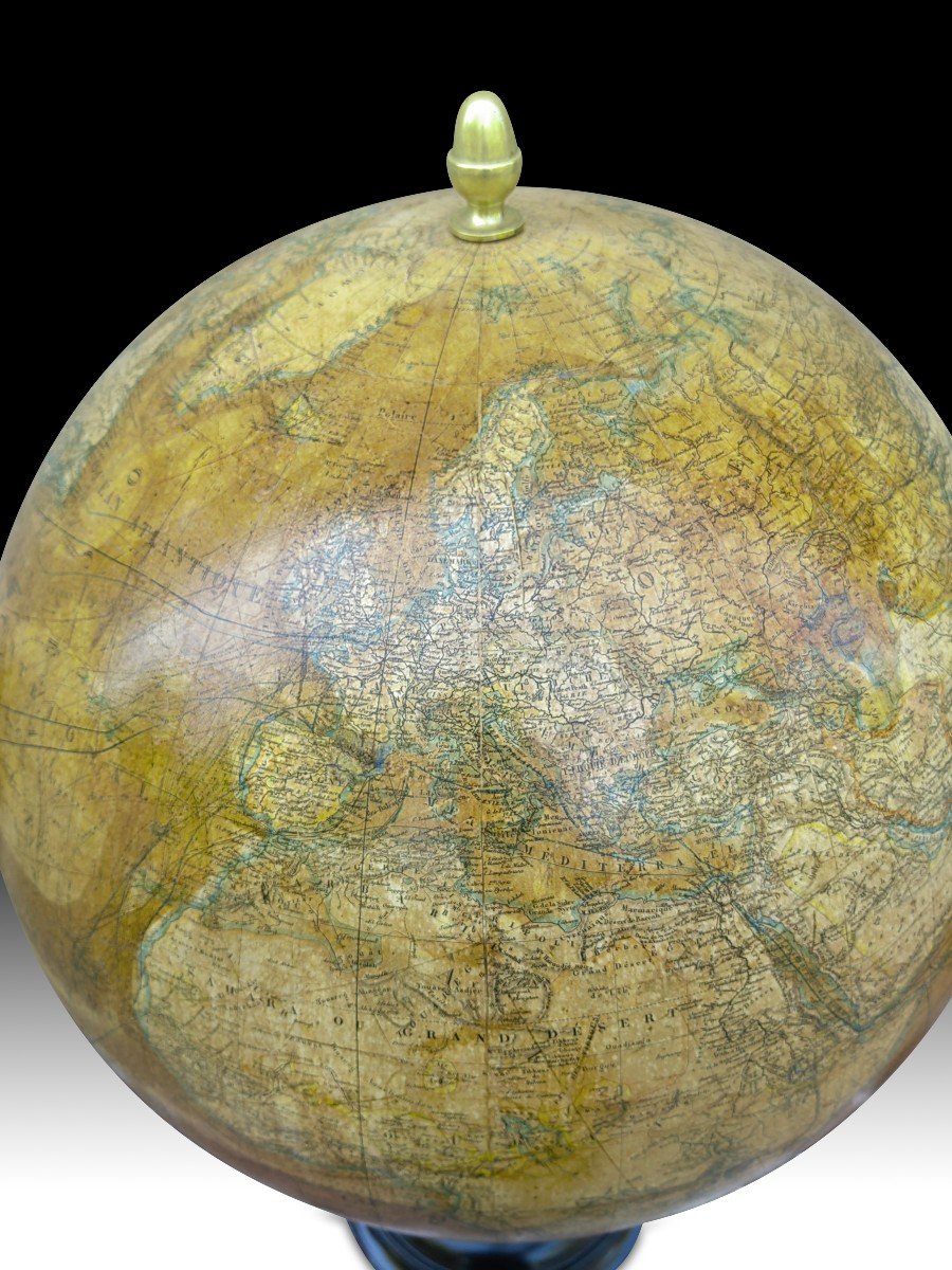 Large Globe By Emile Bertaux 50 Cm In Diameter-photo-7