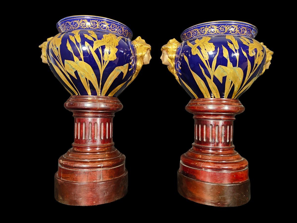 Pair Of Art Nouveau Planters-photo-7