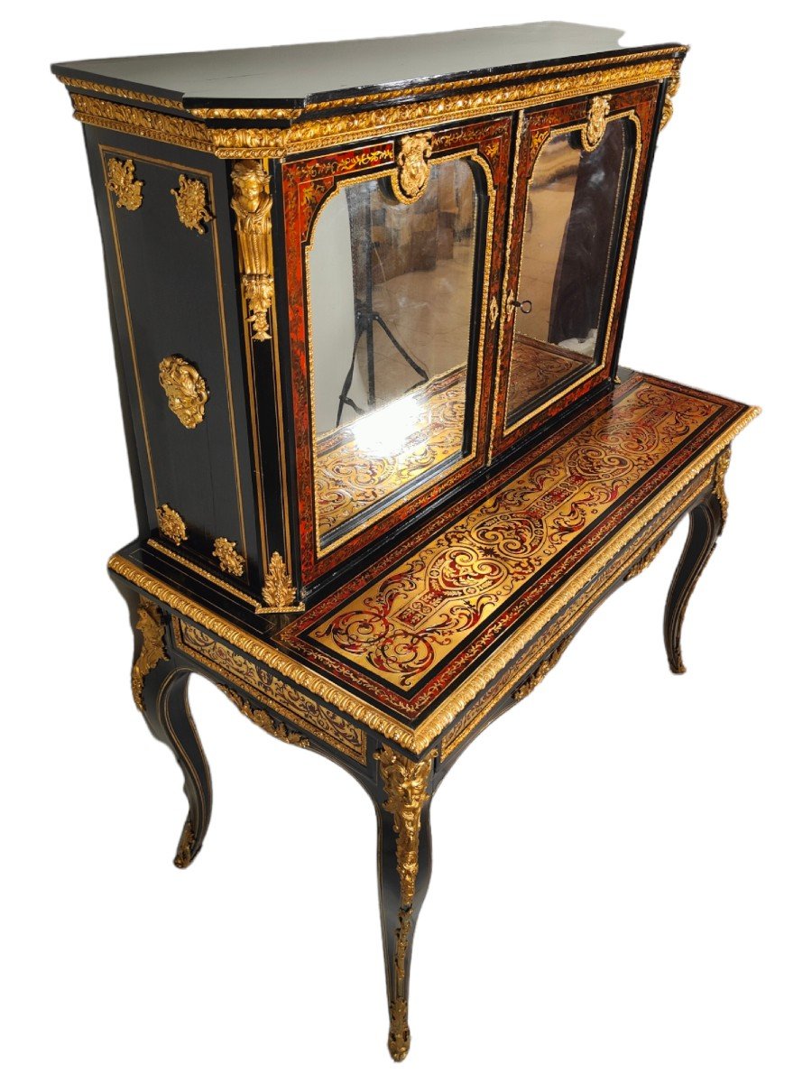 Cabinet Boulle Happiness Of The Blackened Day From The XIXth Century-photo-2