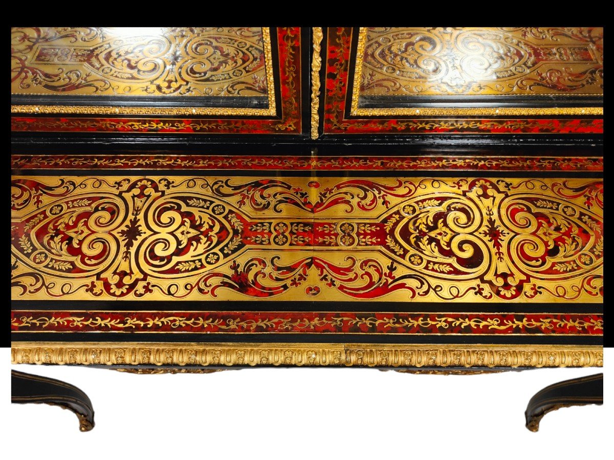 Cabinet Boulle Happiness Of The Blackened Day From The XIXth Century-photo-7