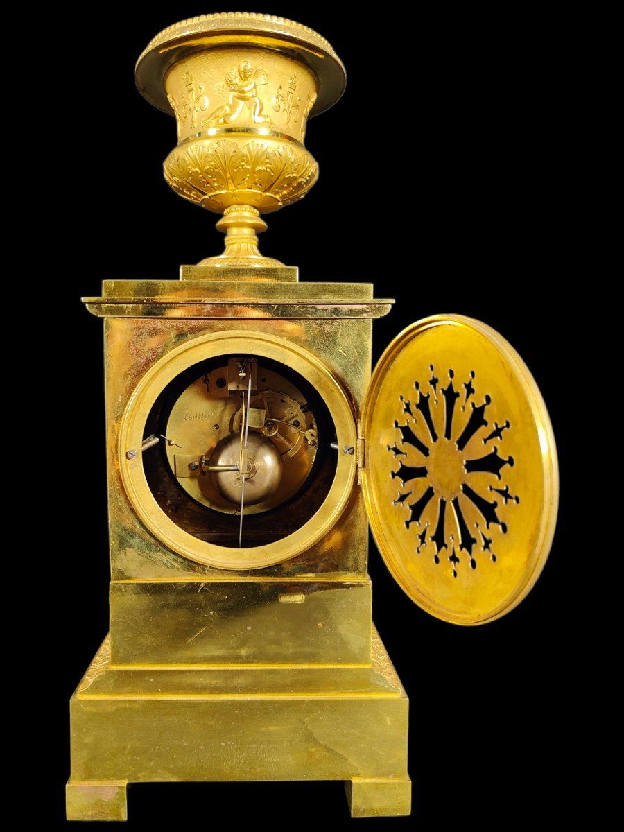 A Fine Quality French Empire Pendulum Clock By The Eminent Manufacturer Ledieur-photo-6