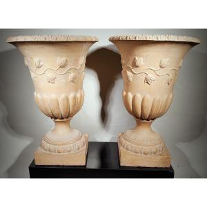 Pair Of Terracotta Cups Dated 1846