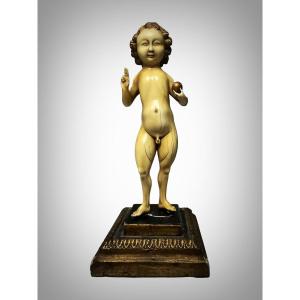 Sculture De l'Enfant Jésus En Tant Que Salvator Mundi - école De Malines Du XVe-xvie Siècle