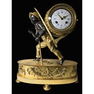 Tiffany&co “le Portefaix” Clock After The Design Of Jean-andré Reiche