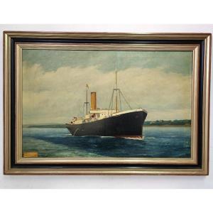Oil Painting On Canvas "marine" Signed By Rafael Monleón