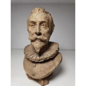 Decorative Terracotta Bust Of Cervantes