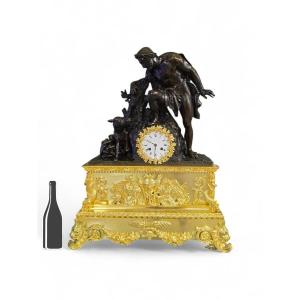 Rare Model Empire Clock Depicting Faustulus Discovering Romulus and Remus