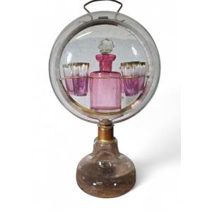 19th Century French Liqueur Decanter In Blown Glass Dimensions: 35 X 19 X 10 Cm