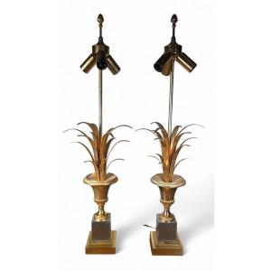 Pair Of French Pineapple Lamps Maison Jansen