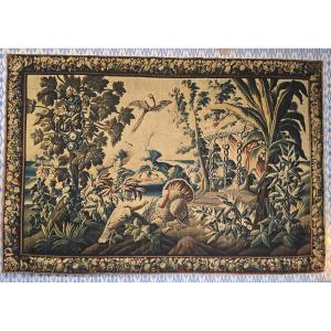 Grande Tapisserie d'Aubusson Du XVIIIe Siècle – Oiseaux Exotiques