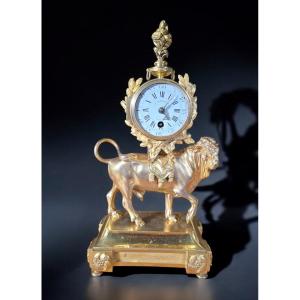 Rare Gilt Bronze 'bull' Mantel Clock By J. Mansfield, Circa 1830