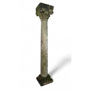 Antique 19th Century French Carved Stone Column