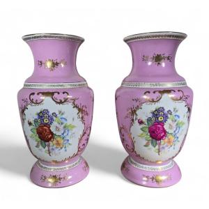 Pair Of Dresden Porcelain Vases