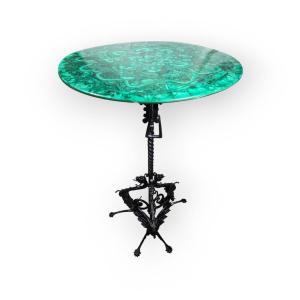 Malachite And Wrought Iron Coffee Table – Early 20th Century