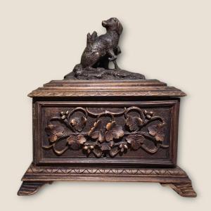 19th Century Black Forest Cigar Box – Hand Carved Wood